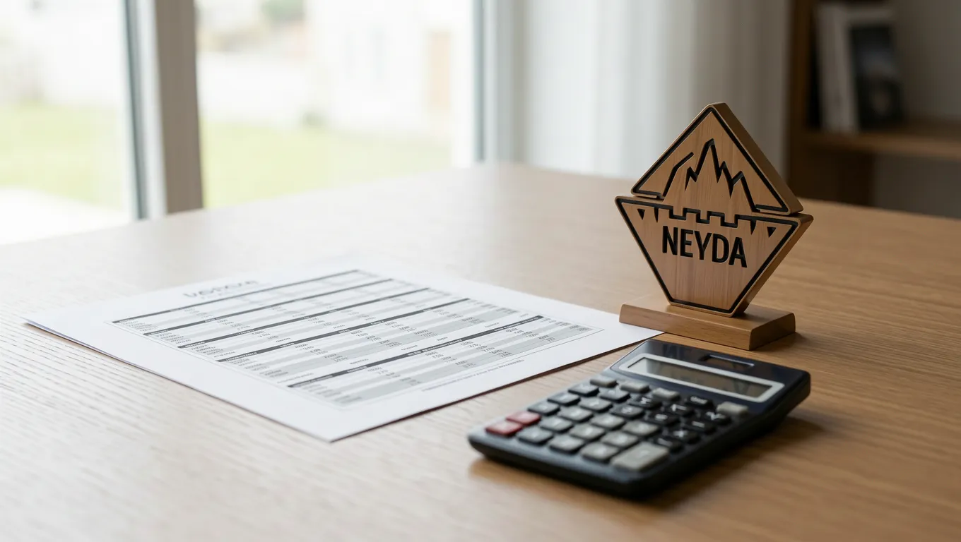 Financial documents and a calculator on a desk
