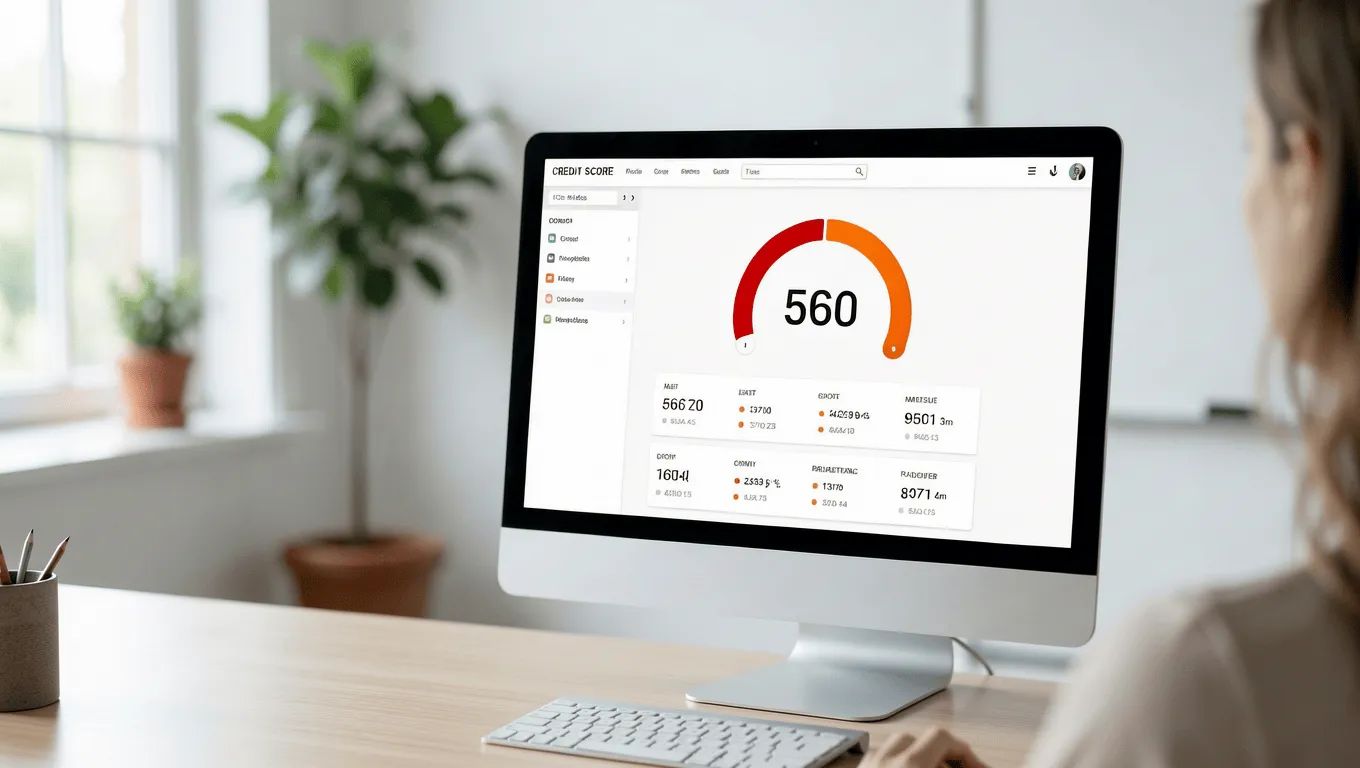 Woman Reviewing Loan Documents with 560 Credit Score Nevada