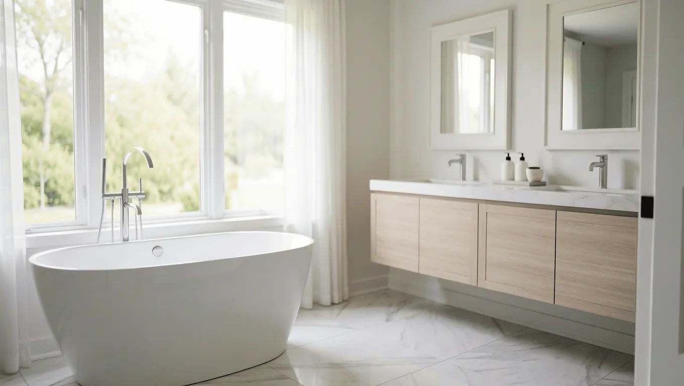 Woman planning bathroom remodel budget in Nevada.