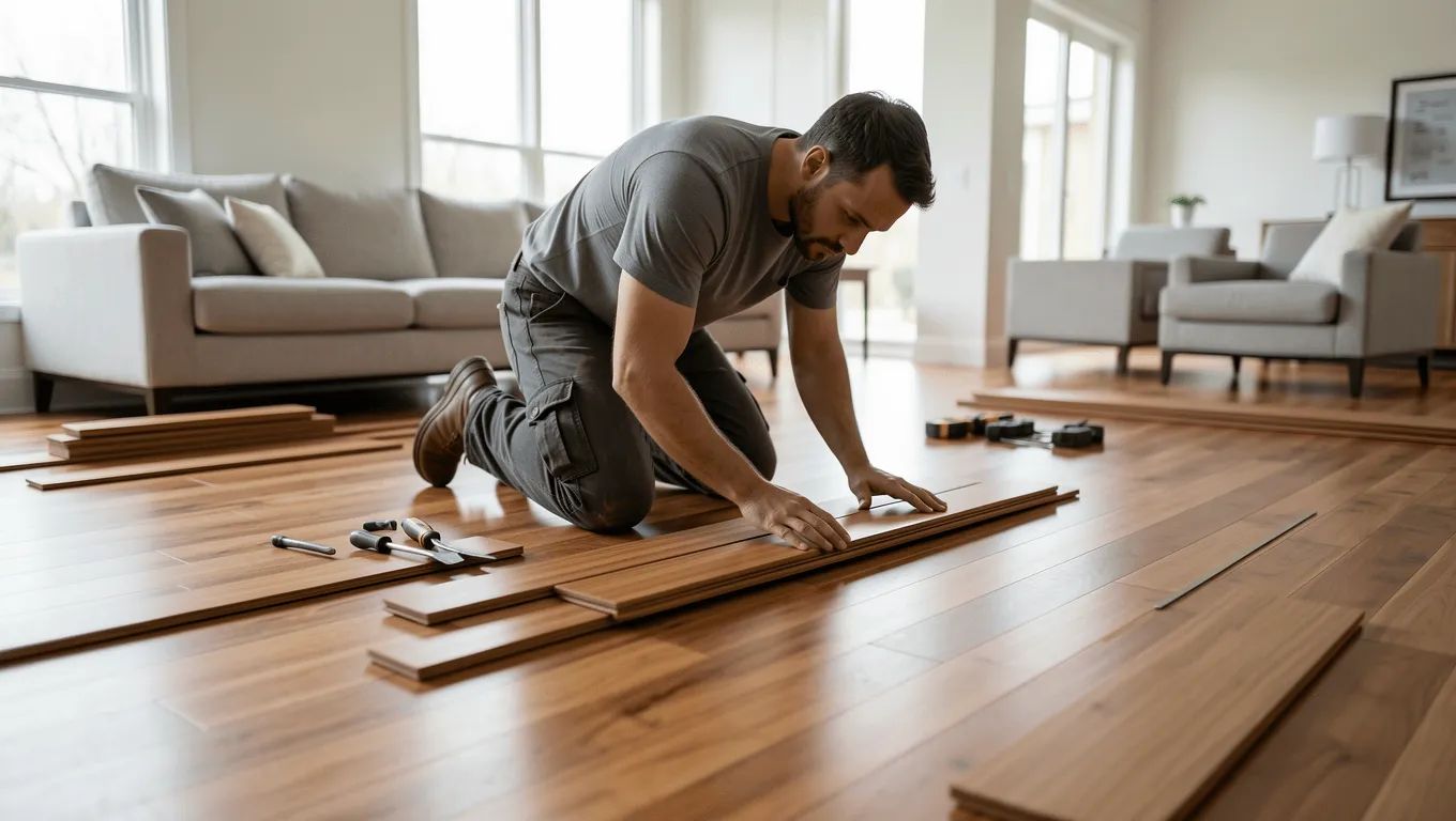 Couple discussing flooring financing options in Nevada for 2026