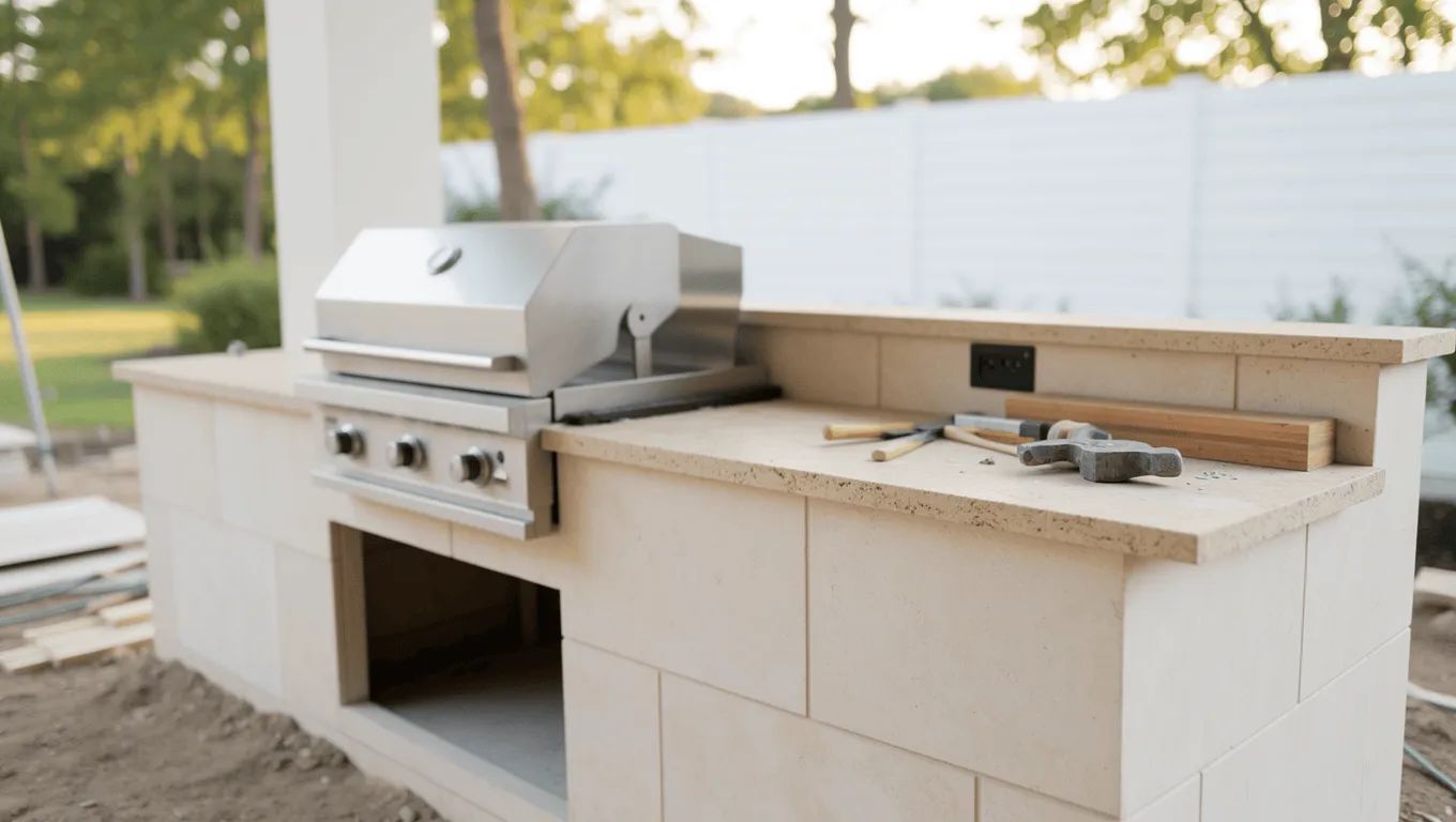 Nevada Couple Reviewing Outdoor Kitchen Loan Approval