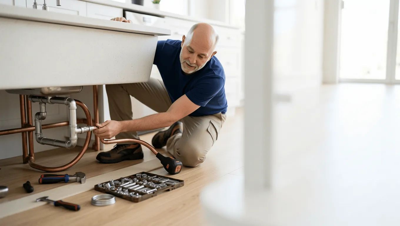 Nevada couple discussing plumbing loan options.