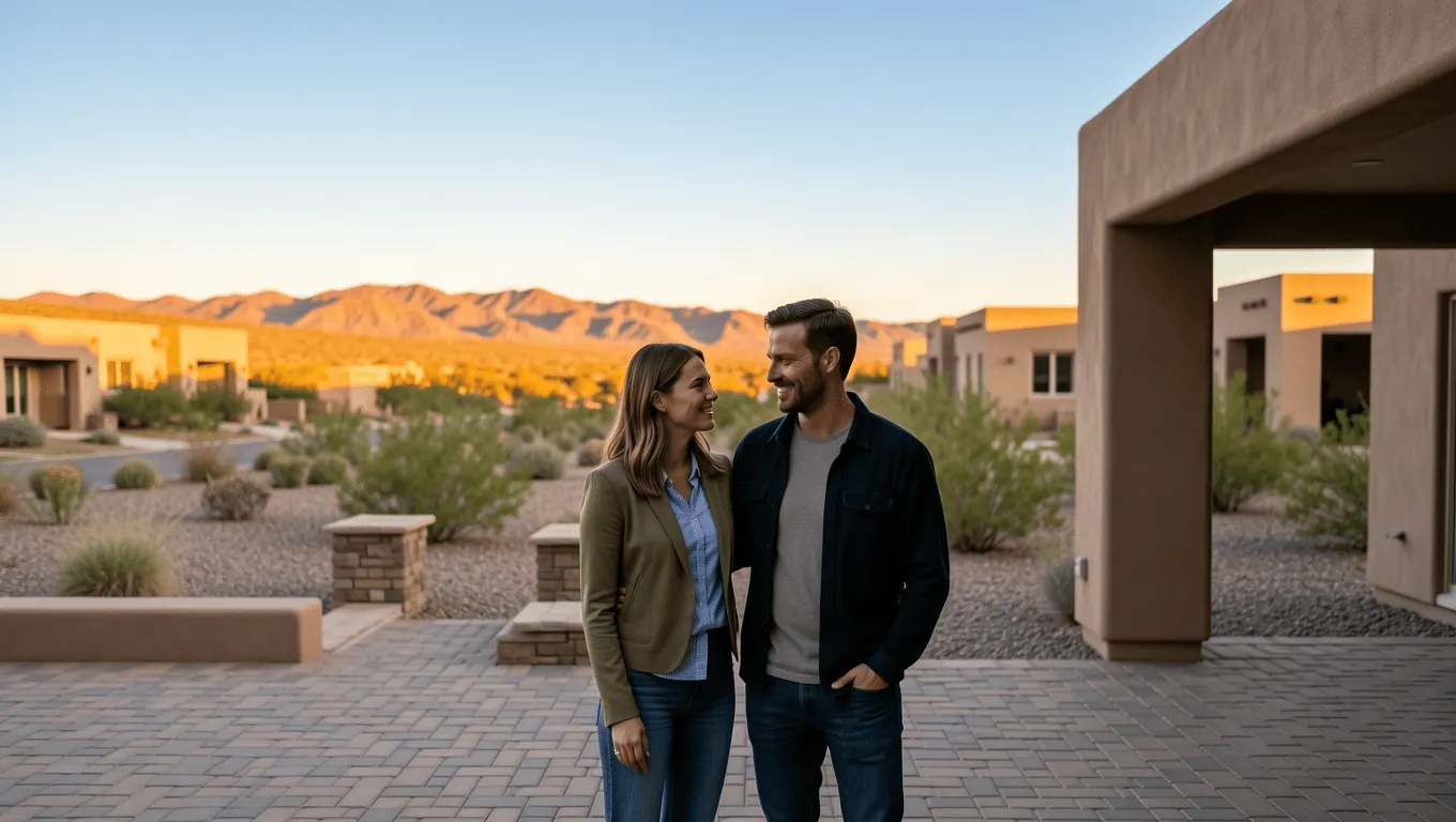 Nevada couple exploring personal loan options in their desert neighborhood