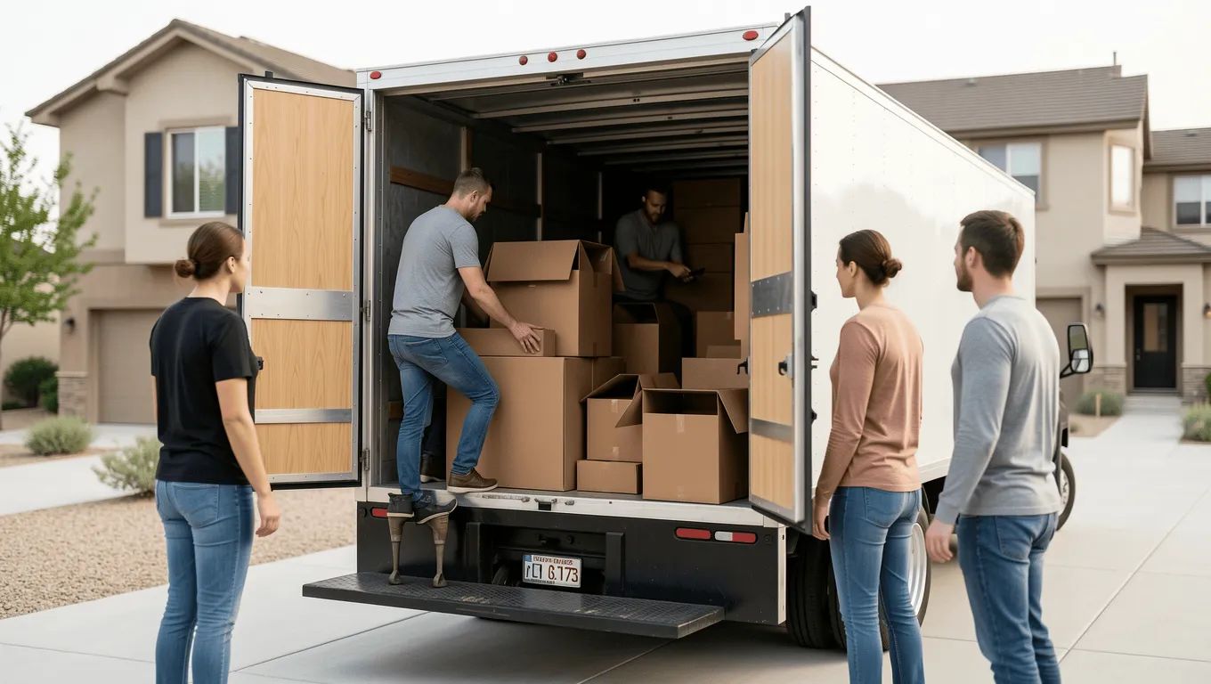 Couple reviewing moving loan options in Nevada
