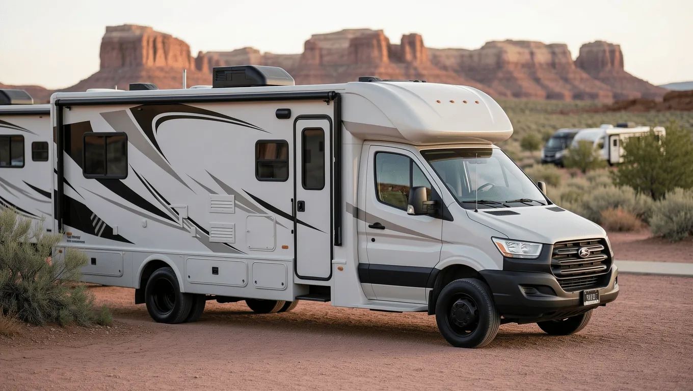 Couple reviewing RV loan options in Nevada for 2026