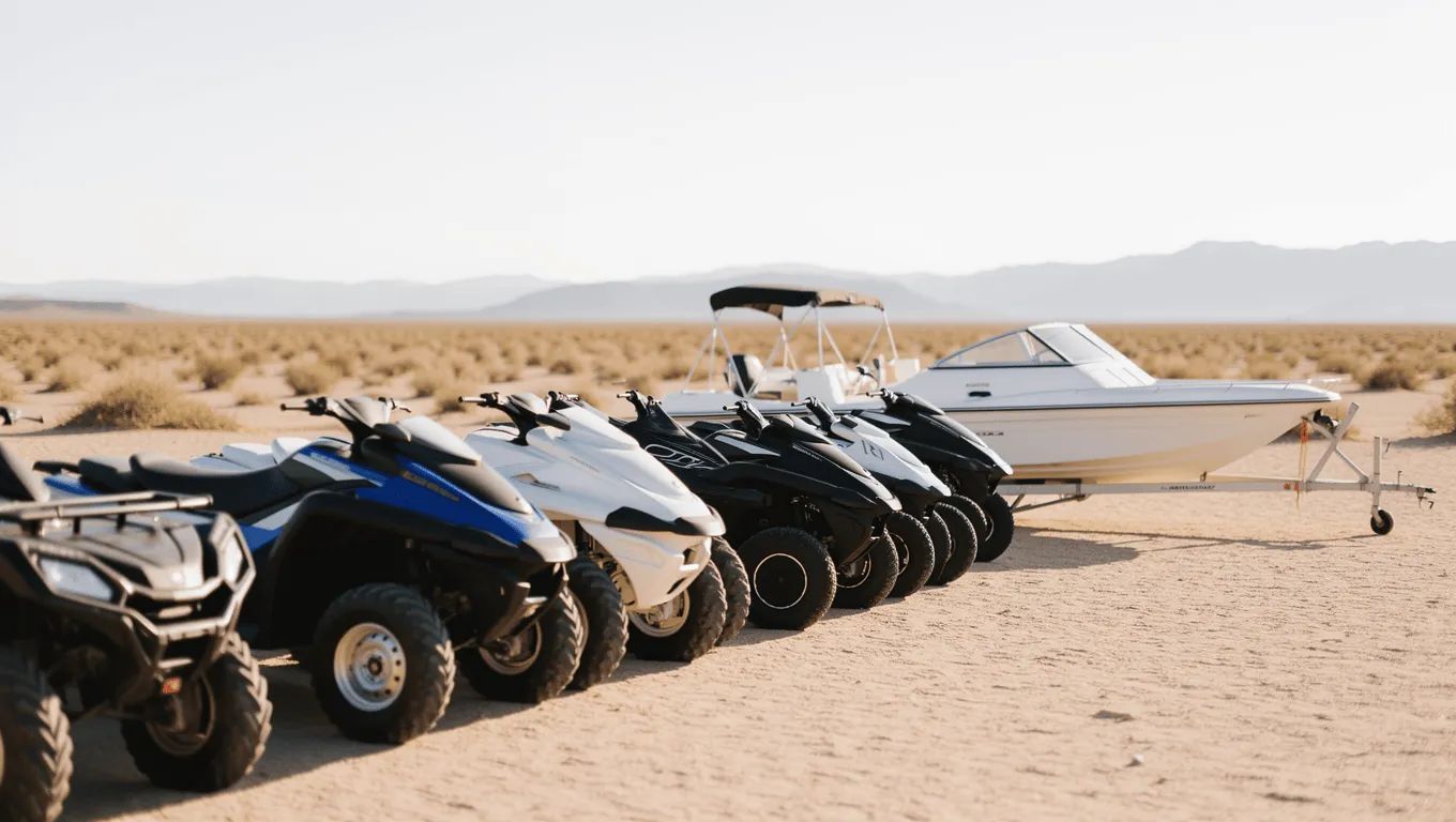 Nevada couple reviewing ATV loan documents for 2026.