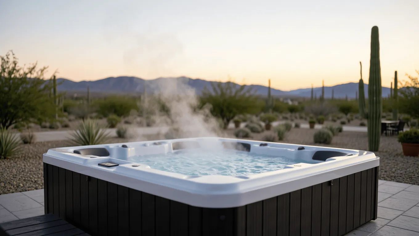 Family enjoying their new hot tub financed through a personal loan.