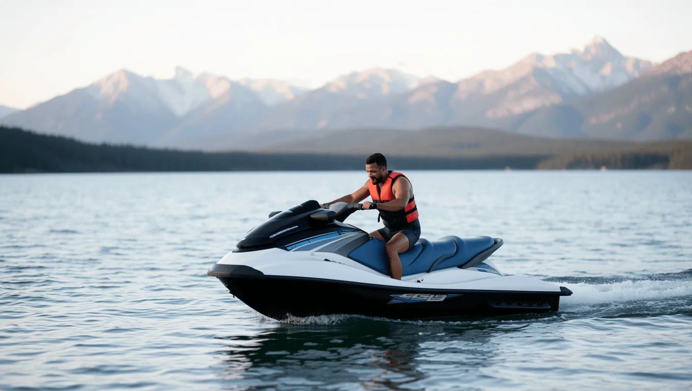 Happy person enjoying a jet ski after financing in Nevada